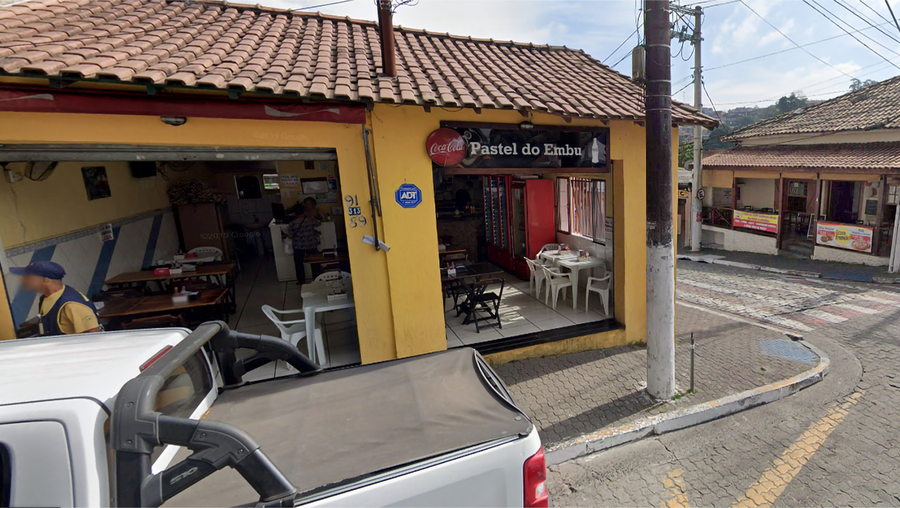 Vista frontal da Pastelaria.